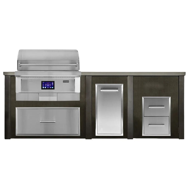 Haven 96-Inch Outdoor Kitchen Island with Cutouts for 36-Inch Pellet Grill & 2-Drawer Cabinet