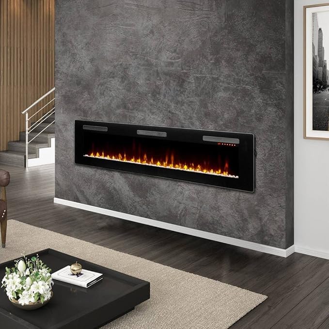 Astria Plexus - 60 inch Electric Fireplaces, Radiant, Front View