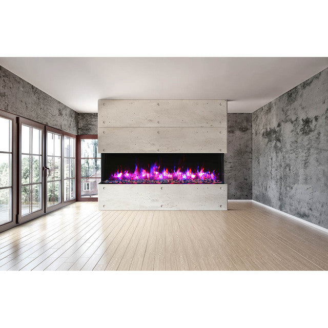 Amantii Tru-View XL XT 88 Inch Indoor Outdoor 3 Sided Electric Fireplace