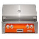 Alfresco 30" Luminous Orange Built-In Gas Grill with Sear Zone, Rotisserie & Smoker Drawer