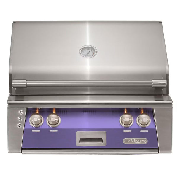 Alfresco 30" Blue Lilac Built-In Gas Grill with Rotisserie & Smoker Drawer