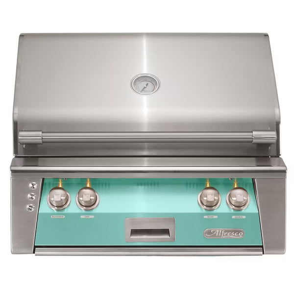 Alfresco 30" Light Green Built-In Gas Grill with Rotisserie & Smoker System