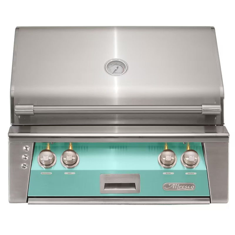 Alfresco 30" Light Green Built-In Gas Grill with Rotisserie & Smoker System