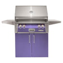 Alfresco 30-Inch Stainless Steel Freestanding Gas Grill w/ Rotisserie in Blue Lilac