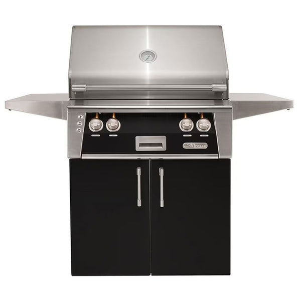 Alfresco 30-Inch Stainless Steel Freestanding Gas Grill w/ Rotisserie in Jet Black