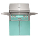 Alfresco 30-Inch Stainless Steel Freestanding Gas Grill w/ Rotisserie in Light Green