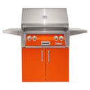 Alfresco 30-Inch Stainless Steel Freestanding Gas Grill w/ Rotisserie in Luminous Orange
