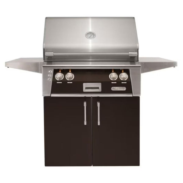 Alfresco 30-Inch Stainless Steel Freestanding Gas Grill w/ Rotisserie in Matte Jet Black