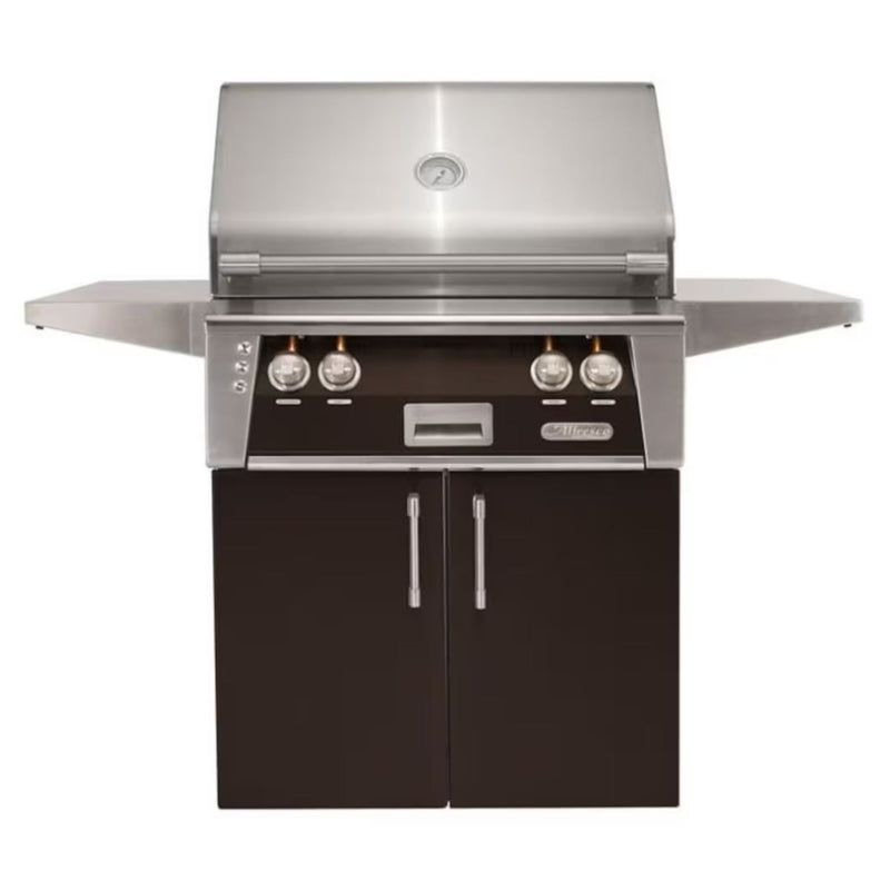 Alfresco 30-Inch Stainless Steel Freestanding Gas Grill w/ Rotisserie in Matte Jet Black