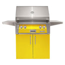 Alfresco 30-Inch Stainless Steel Freestanding Gas Grill w/ Rotisserie in Traffic Yellow