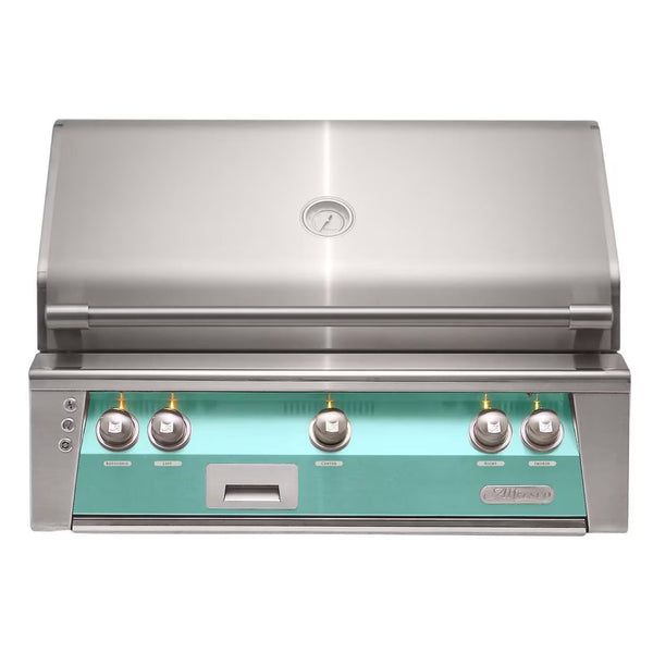 Alfresco 36" Light Green Built-In Gas Grill with Sear Zone, Rotisserie & Signature Smoker System