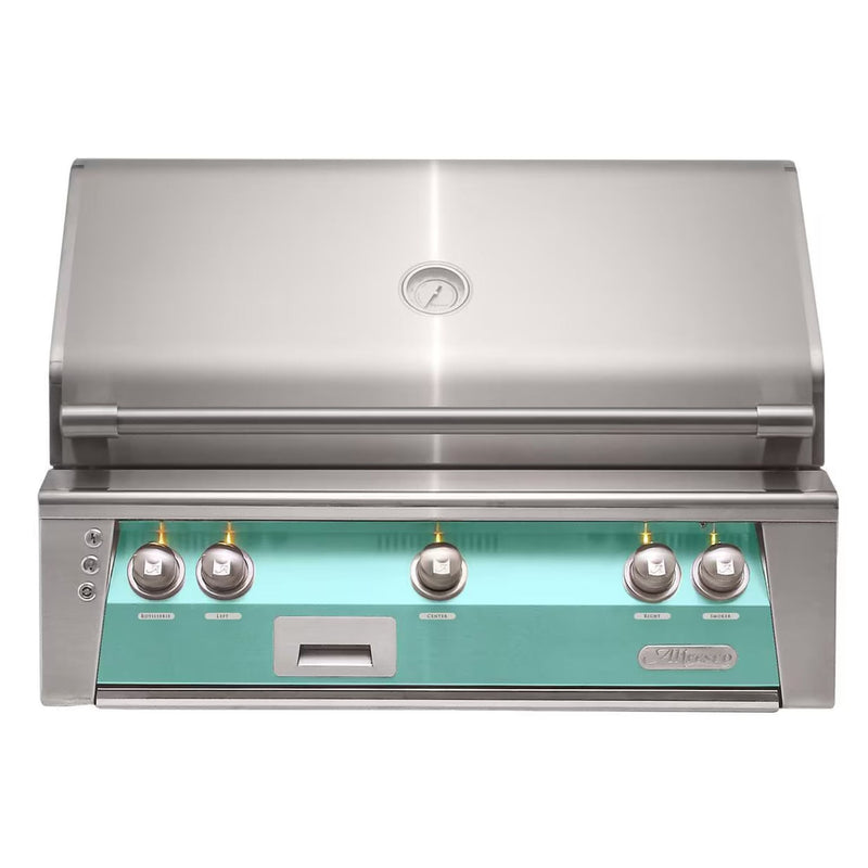 Alfresco 36" Light Green Built-In Gas Grill with Sear Zone, Rotisserie & Signature Smoker System