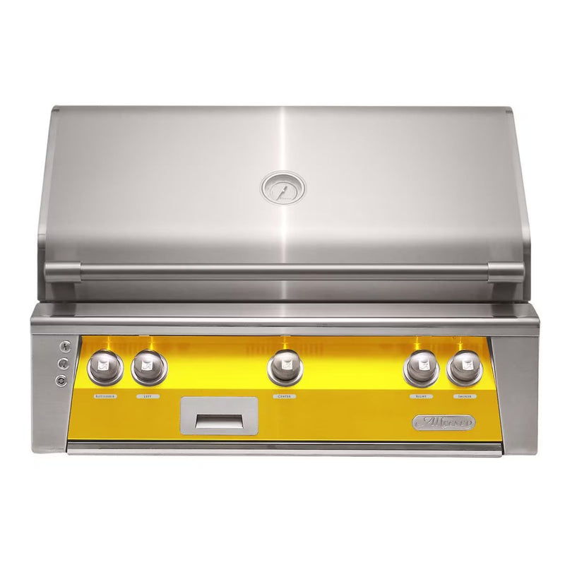 Alfresco 36" Traffic Yellow Built-In Gas Grill with Sear Zone, Rotisserie & Signature Smoker System