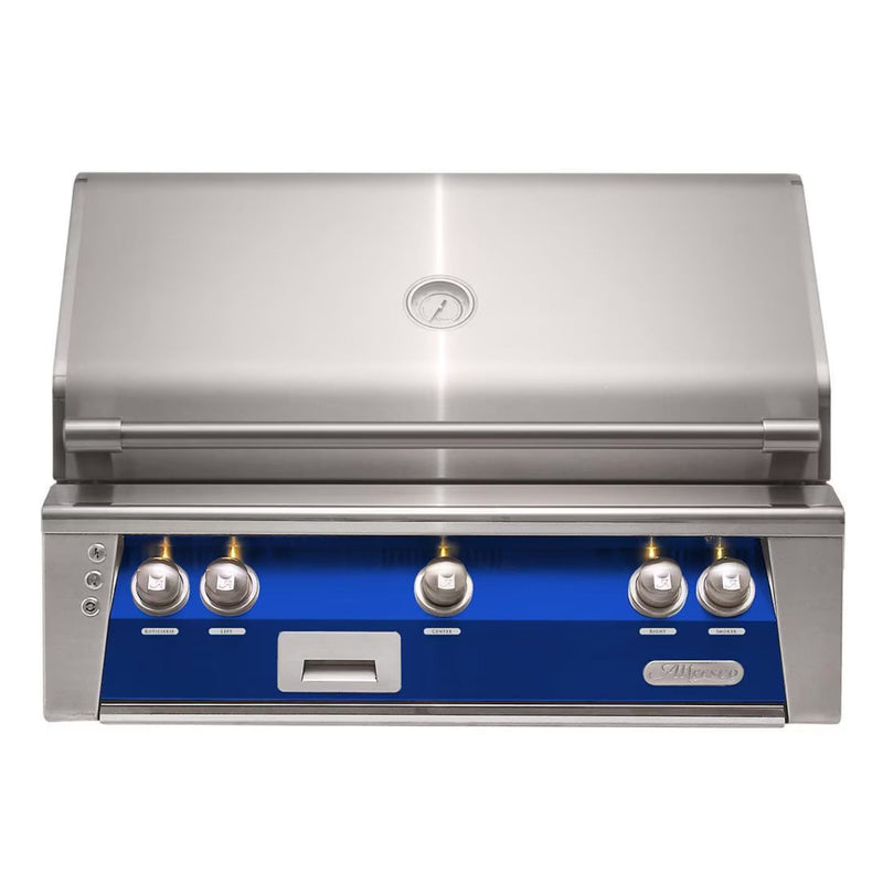 Alfresco 36" Ultramarine Blue Built-In Gas Grill with Rotisserie, Sear Zone & Smoker System

