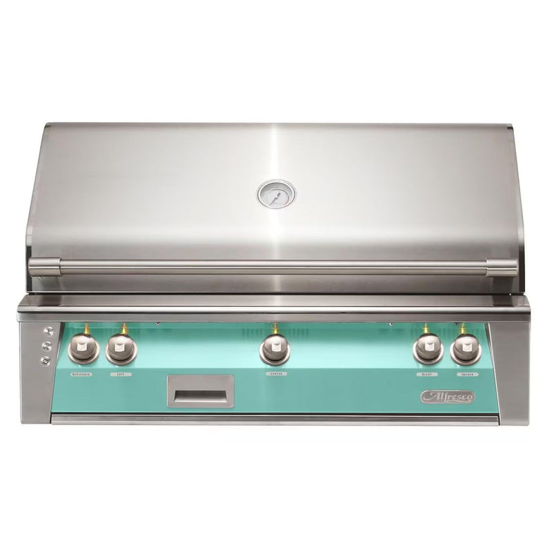 Alfresco 42" Light Green Built-In Gas Grill with Rotisserie, Sear Zone & Smoker Drawer