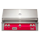 Alfresco 42" Raspberry Red Built-In Gas Grill with Sear Zone, Rotisserie & Smoker System