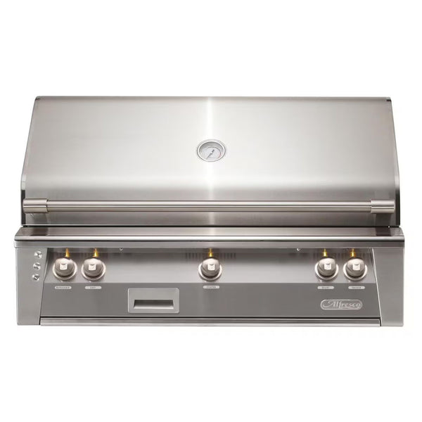 Alfresco 42" Signal Gray Built-In Gas Grill with Rotisserie, Sear Zone & Smoker

