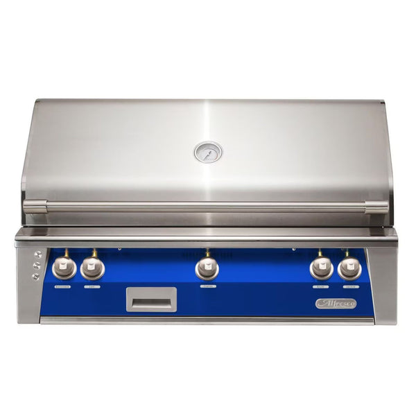 Alfresco 42" Ultramarine Blue Built-In Gas Grill with Rotisserie, Smoker & LED Controls

