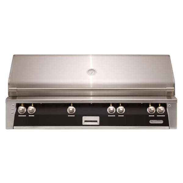Alfresco 56" Built-In Stainless Steel Gas Grill in Jet Black with Rotisserie, Sear Zone & Smoker Drawer