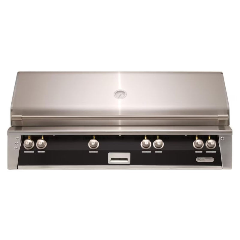 Alfresco 56" Built-In Stainless Steel Gas Grill in Jet Black with Rotisserie, Sear Zone & Smoker Drawer