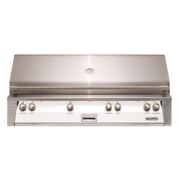 Alfresco 56" Built-In Stainless Steel Gas Grill in Matte Signal White with Rotisserie, Sear Zone & Smoker Drawer