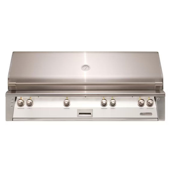 Alfresco 56" Built-In Stainless Steel Gas Grill in Signal White with Rotisserie, Sear Zone & Smoker Drawer