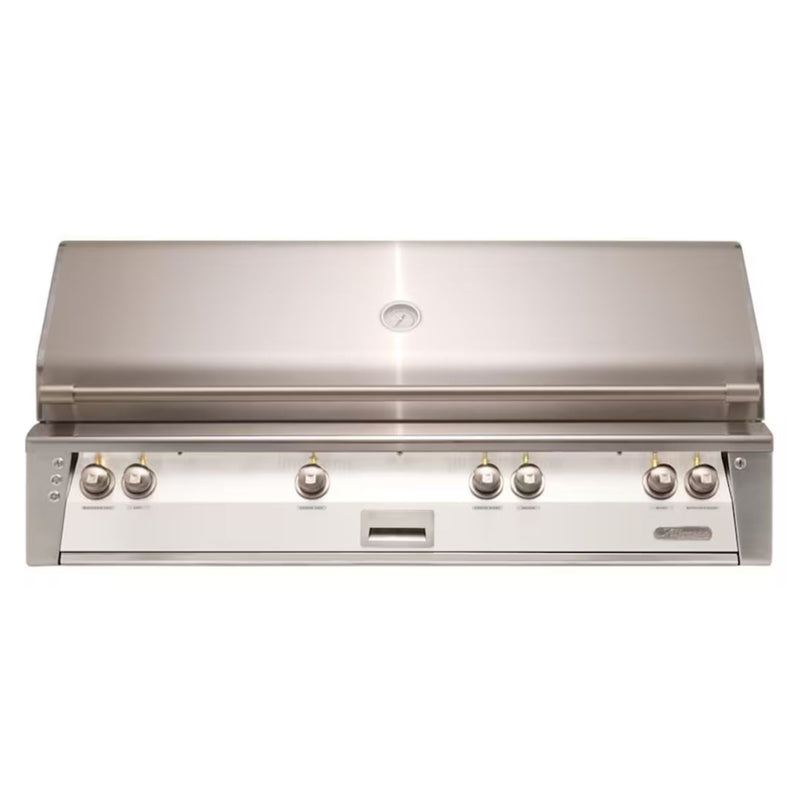 Alfresco 56" Built-In Stainless Steel Gas Grill in Signal White with Rotisserie, Sear Zone & Smoker Drawer