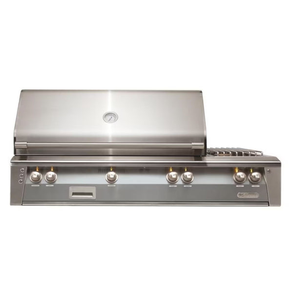 Alfresco 56" Signal Gray Built-In Gas Grill with Rotisserie, Smoker System & Sear Zone
