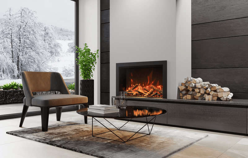 Amantii - 33" Traditional Xtraslim Smart Electric Fireplace