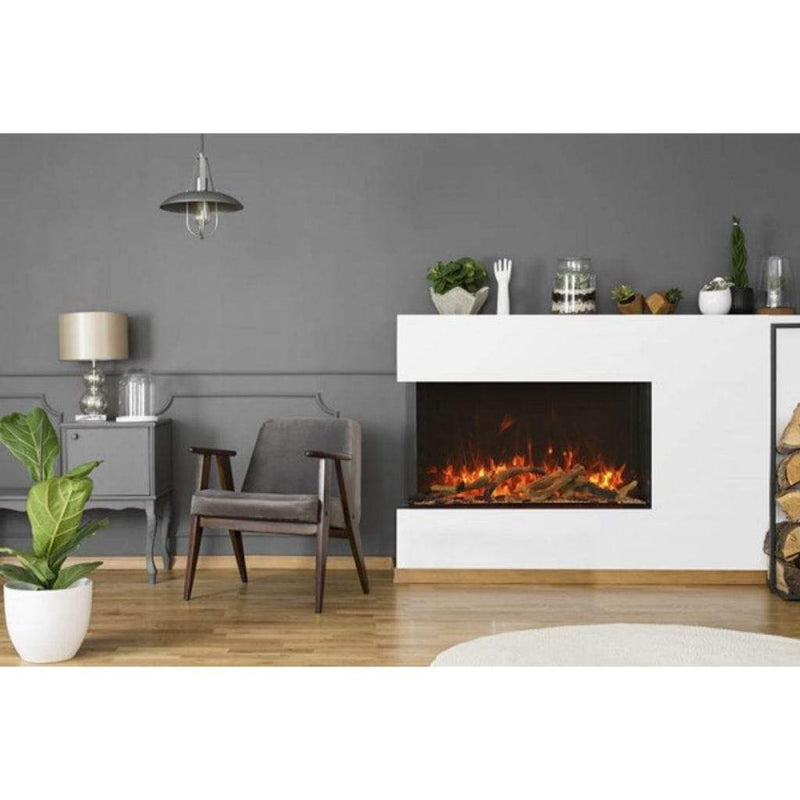 Amantii Tru-View XL XT 72" Three-Sided Indoor Outdoor Electric Fireplace with 22" Tall Viewing Area