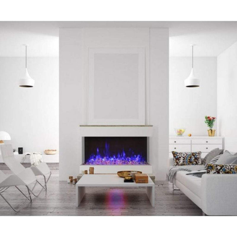 Amantii Tru-View XL XT 72" Three-Sided Indoor Outdoor Electric Fireplace with 22" Tall Viewing Area