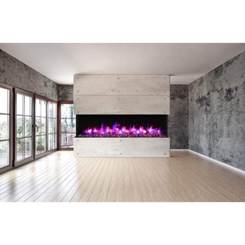 Amantii Tru-View XL XT 72" Three-Sided Indoor Outdoor Electric Fireplace with 22" Tall Viewing Area