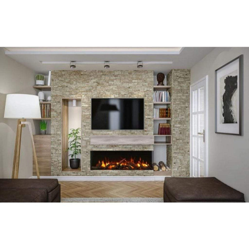 Amantii Tru-View XL XT 72" Three-Sided Indoor Outdoor Electric Fireplace with 22" Tall Viewing Area
