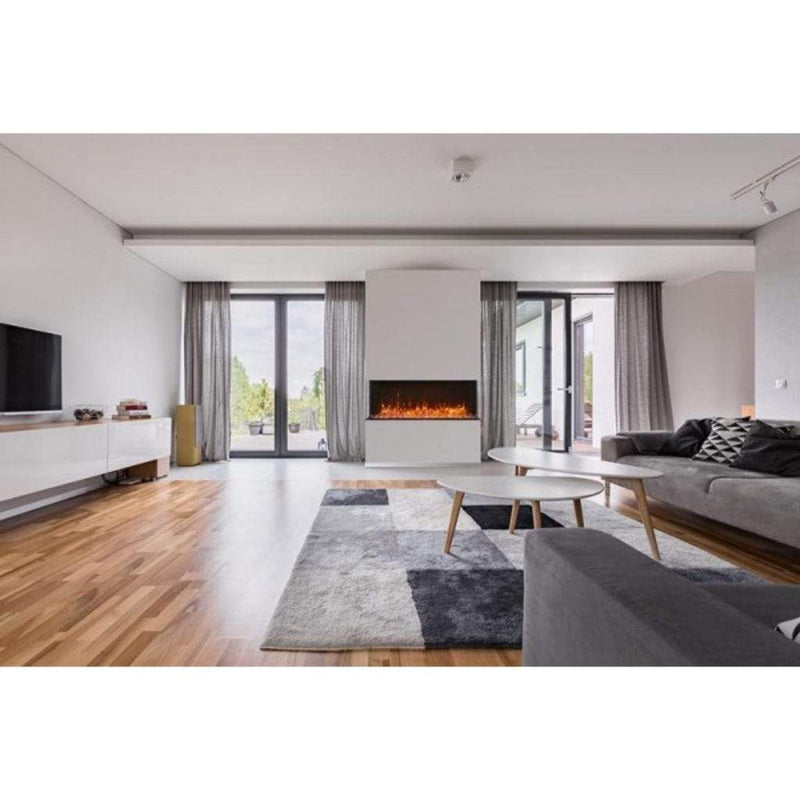 Amantii Tru-View XL XT 88" Three-Sided Electric Fireplace with 22" Glass Viewing Area