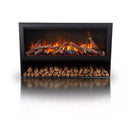 Amantii Black Contemporary Pedestal with Storage for Symmetry 50" Extra Tall Electric Fireplace