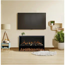 Amantii Black Contemporary Pedestal with Storage for Symmetry 50" Extra Tall Electric Fireplace