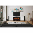 Amantii Black Contemporary Pedestal with Storage for Symmetry 50" Extra Tall Electric Fireplace