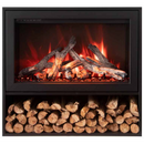 Amantii Black Contemporary Pedestal with Storage for Symmetry 50" Extra Tall Electric Fireplace