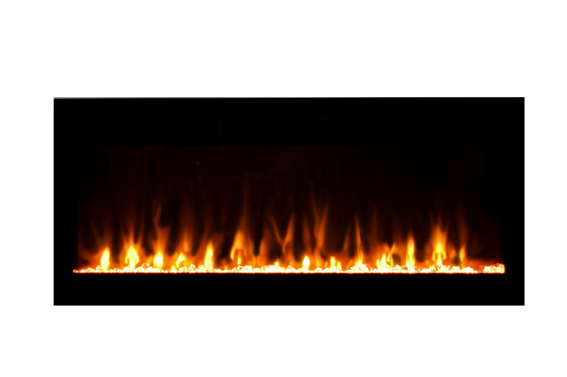 Amantii Fire & Ice Evolution 42" Linear Electric Fireplace with WiFi, Frameless Design & Multi-Color LED Flames