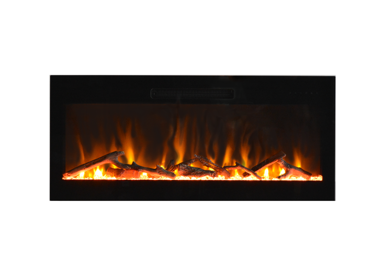 Amantii Fire & Ice Evolution 42" Linear Electric Fireplace with WiFi, Frameless Design & Multi-Color LED Flames