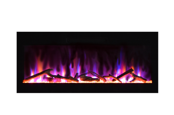 Amantii Fire & Ice Evolution 42" Linear Electric Fireplace with WiFi, Frameless Design & Multi-Color LED Flames