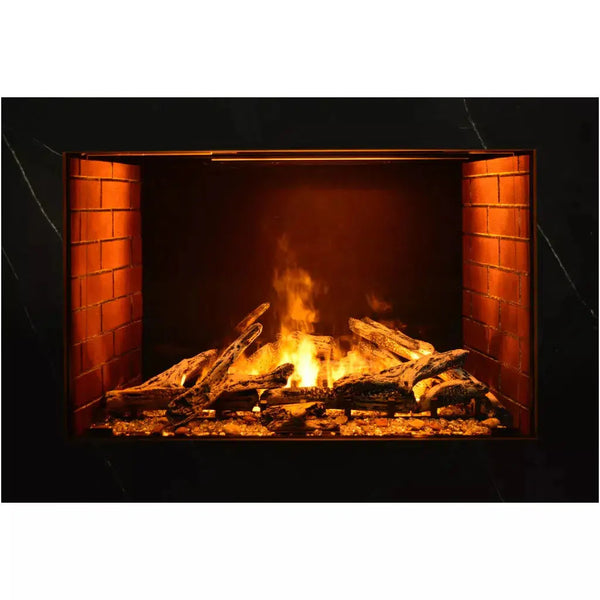 Amantii Signature Series Traditional 38" Built-in Electric Fireplace with Optimyst®, Integrated Bluetooth Audio & Oak Log Display