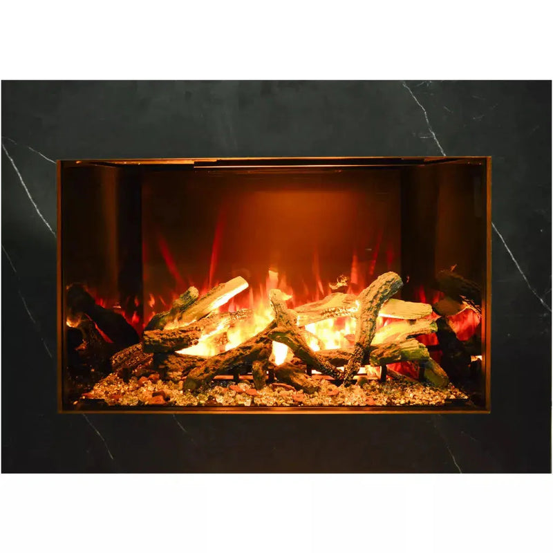 Amantii Signature Series Traditional 38" Built-in Electric Fireplace with Real Mist Flame, Bluetooth Audio, and Driftwood Media Kit