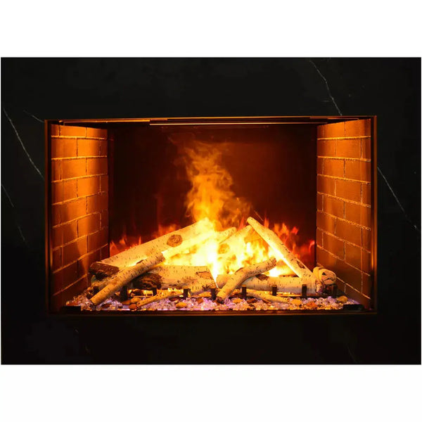 Amantii Signature Series Traditional 38" Built-in Electric Fireplace with Mist Flame, Birch Log Set, and WiFi-Controlled Audio