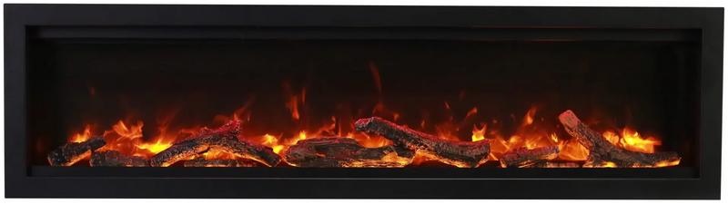 Amantii Symmetry Bespoke 100" Smart Electric Fireplace – Indoor/Outdoor Built-In with Bluetooth & Crackling Sound