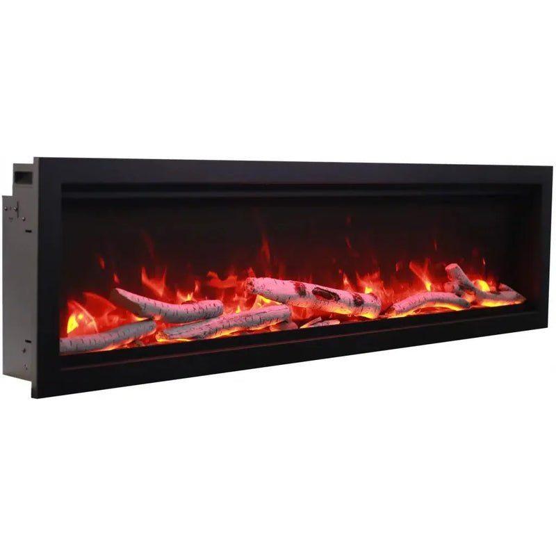 Amantii Symmetry Bespoke 100" Smart Electric Fireplace – Indoor/Outdoor Built-In with Bluetooth & Crackling Sound