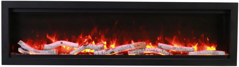 Amantii Symmetry Bespoke 100" Smart Electric Fireplace – Indoor/Outdoor Built-In with Bluetooth & Crackling Sound