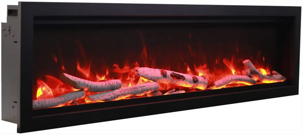 Amantii Symmetry Bespoke 100" Smart Electric Fireplace – Indoor/Outdoor Built-In with Bluetooth & Crackling Sound