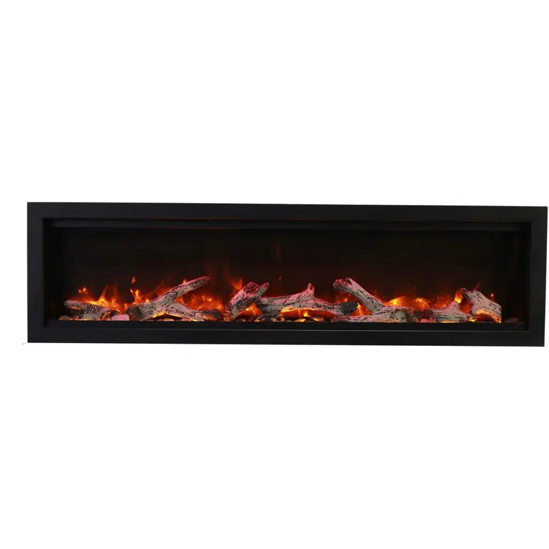 Amantii Symmetry Bespoke 42" Built-In Smart Electric Fireplace – Indoor/Outdoor with WiFi Control and Crackling Sound