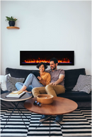 Amantii Symmetry Lumina 100" Smart Built-In Electric Fireplace – Indoor/Outdoor with LED Logset & Front Heat Vent